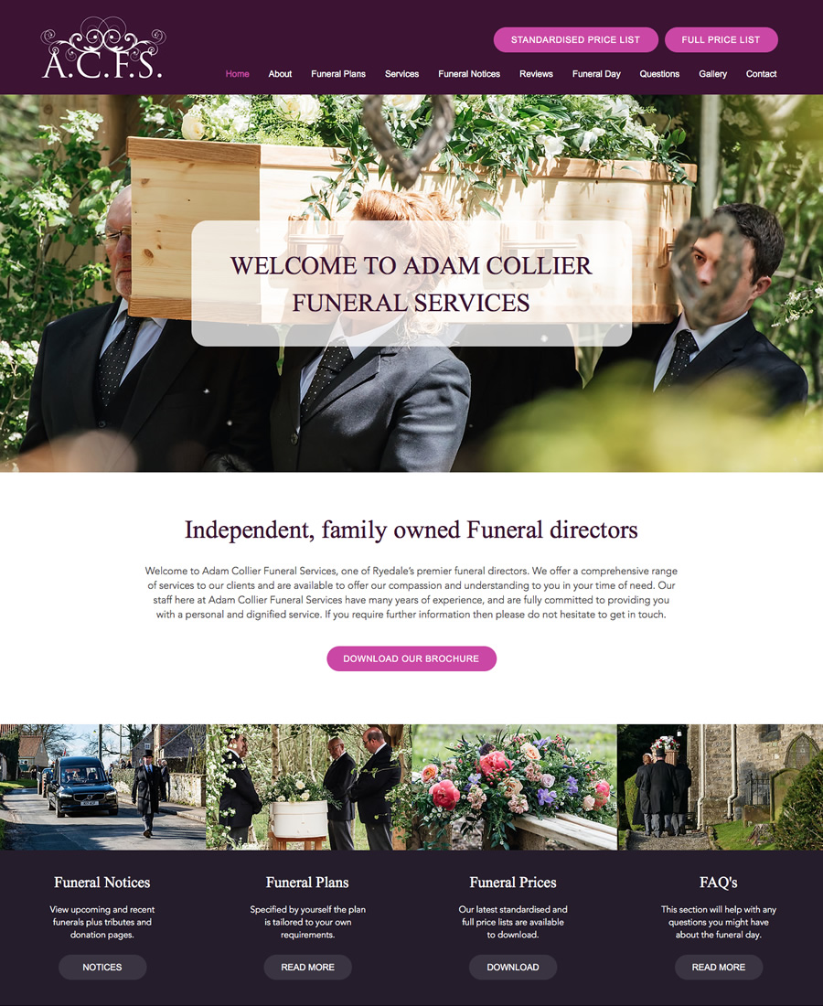 adam collier funeral services home page
