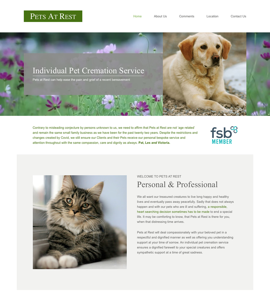 pets at rest home page