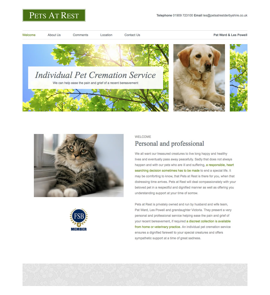 pets at rest home page